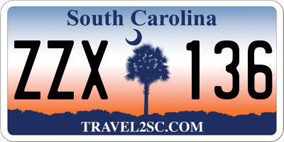 SC license plate ZZX136