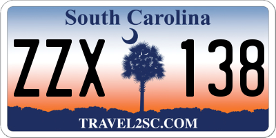 SC license plate ZZX138