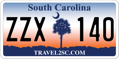 SC license plate ZZX140