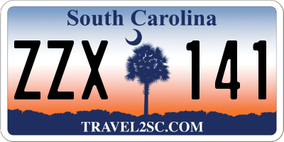 SC license plate ZZX141