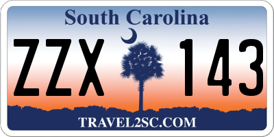 SC license plate ZZX143