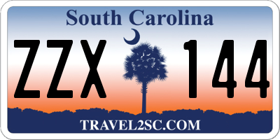 SC license plate ZZX144