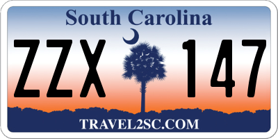 SC license plate ZZX147