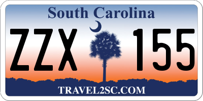 SC license plate ZZX155