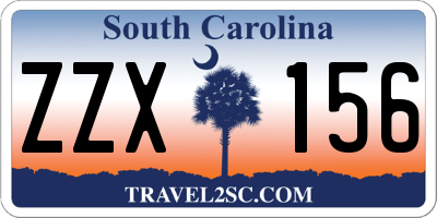 SC license plate ZZX156