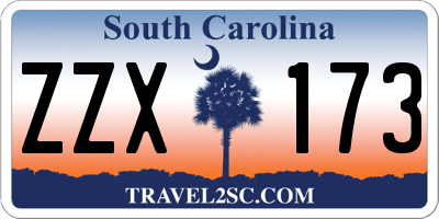 SC license plate ZZX173
