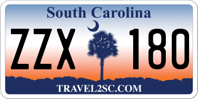 SC license plate ZZX180