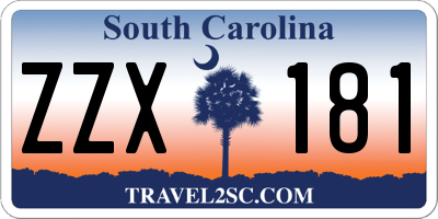 SC license plate ZZX181