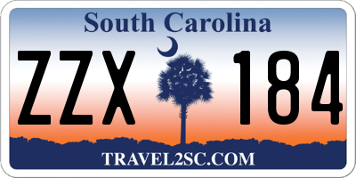 SC license plate ZZX184