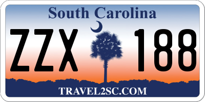 SC license plate ZZX188