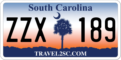 SC license plate ZZX189
