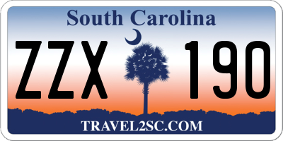 SC license plate ZZX190