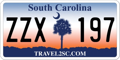 SC license plate ZZX197