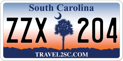 SC license plate ZZX204