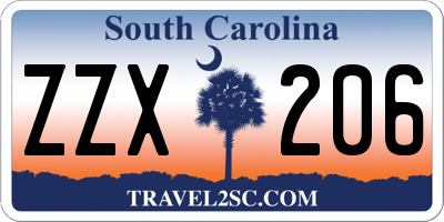 SC license plate ZZX206