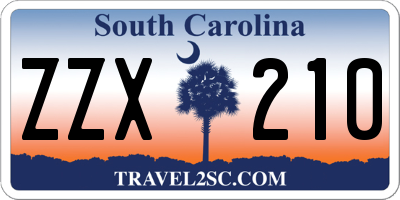 SC license plate ZZX210