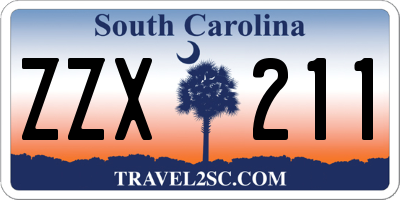 SC license plate ZZX211