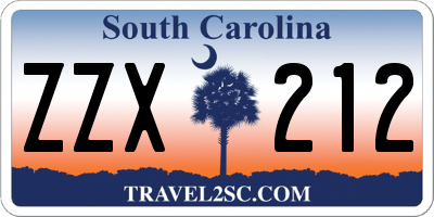 SC license plate ZZX212