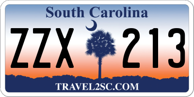 SC license plate ZZX213