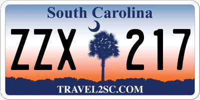 SC license plate ZZX217