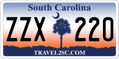 SC license plate ZZX220