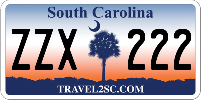 SC license plate ZZX222