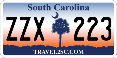 SC license plate ZZX223