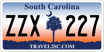 SC license plate ZZX227