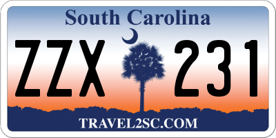 SC license plate ZZX231