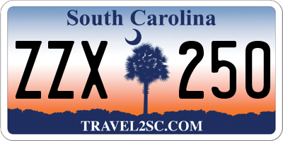 SC license plate ZZX250