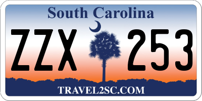 SC license plate ZZX253