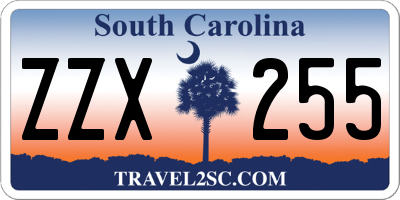 SC license plate ZZX255