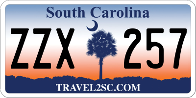 SC license plate ZZX257