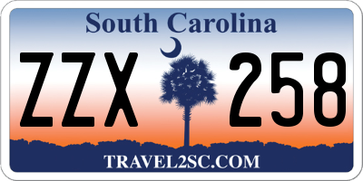 SC license plate ZZX258