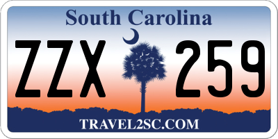 SC license plate ZZX259