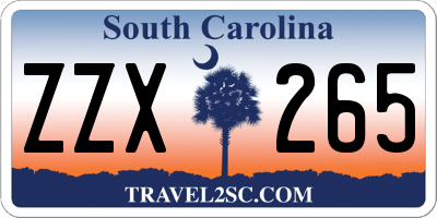 SC license plate ZZX265