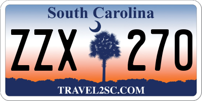 SC license plate ZZX270