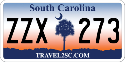 SC license plate ZZX273