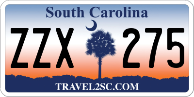 SC license plate ZZX275