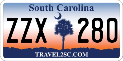 SC license plate ZZX280