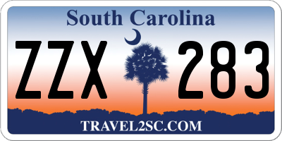 SC license plate ZZX283