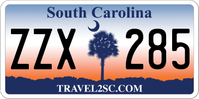 SC license plate ZZX285