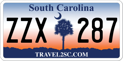 SC license plate ZZX287