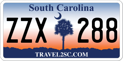 SC license plate ZZX288