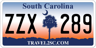 SC license plate ZZX289