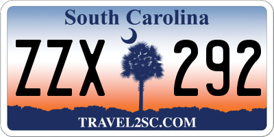 SC license plate ZZX292