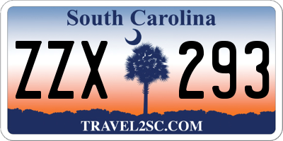 SC license plate ZZX293