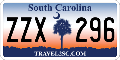 SC license plate ZZX296