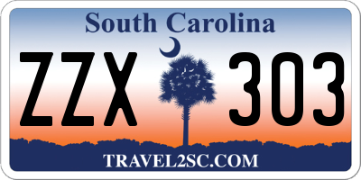 SC license plate ZZX303