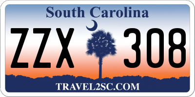 SC license plate ZZX308